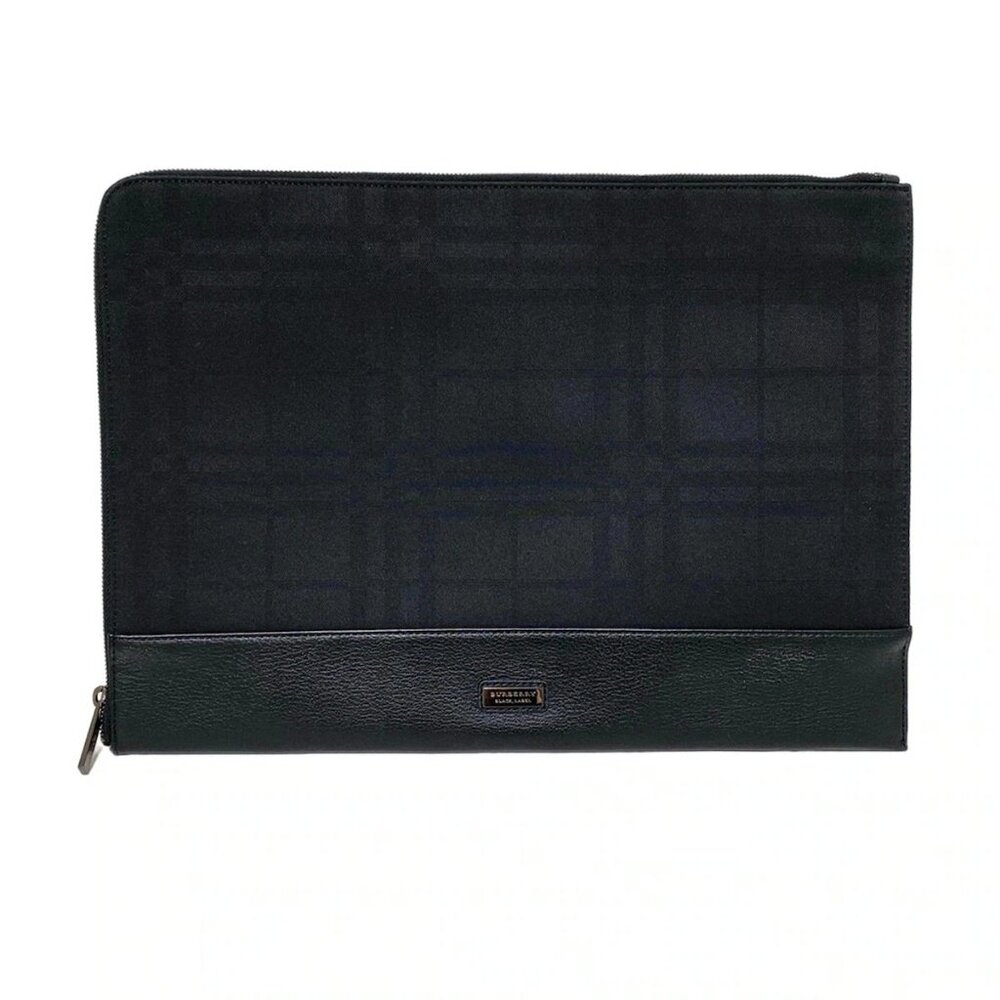 Burberry Black Label - Black Polyester Leather Accessory Case